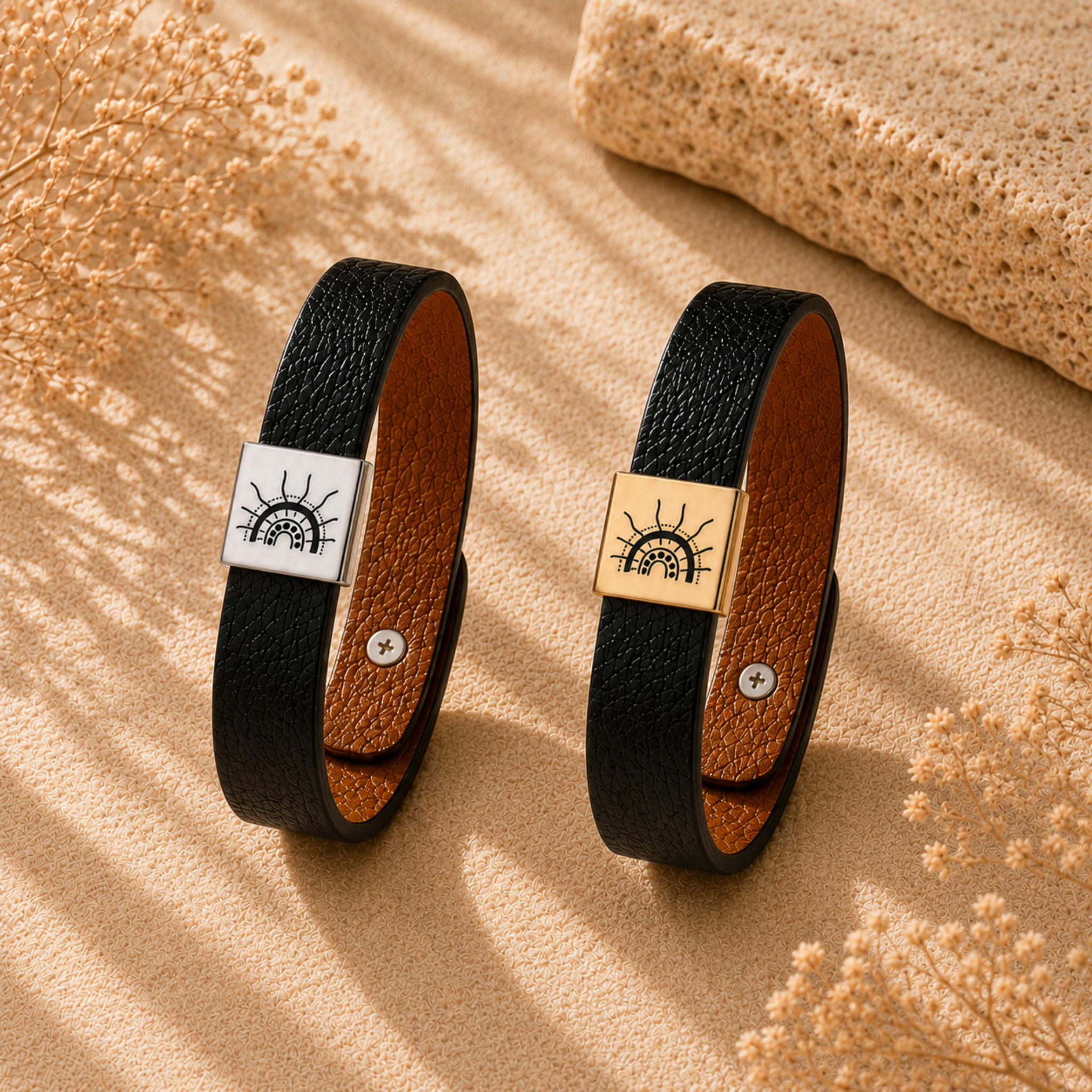 Silver and 18k gold-plated Story Bracelet comparison