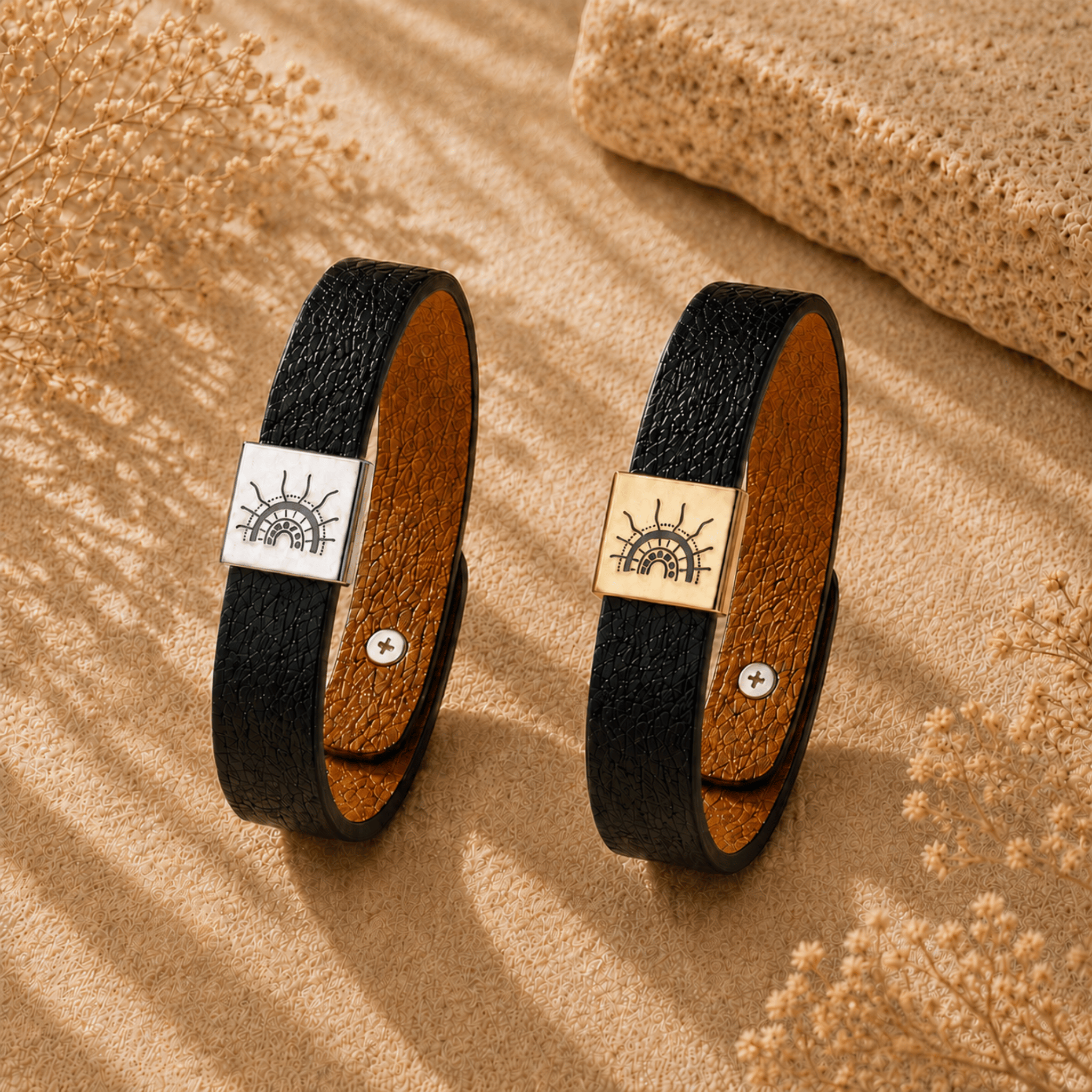 Silver and 18k gold-plated Story Bracelet comparison