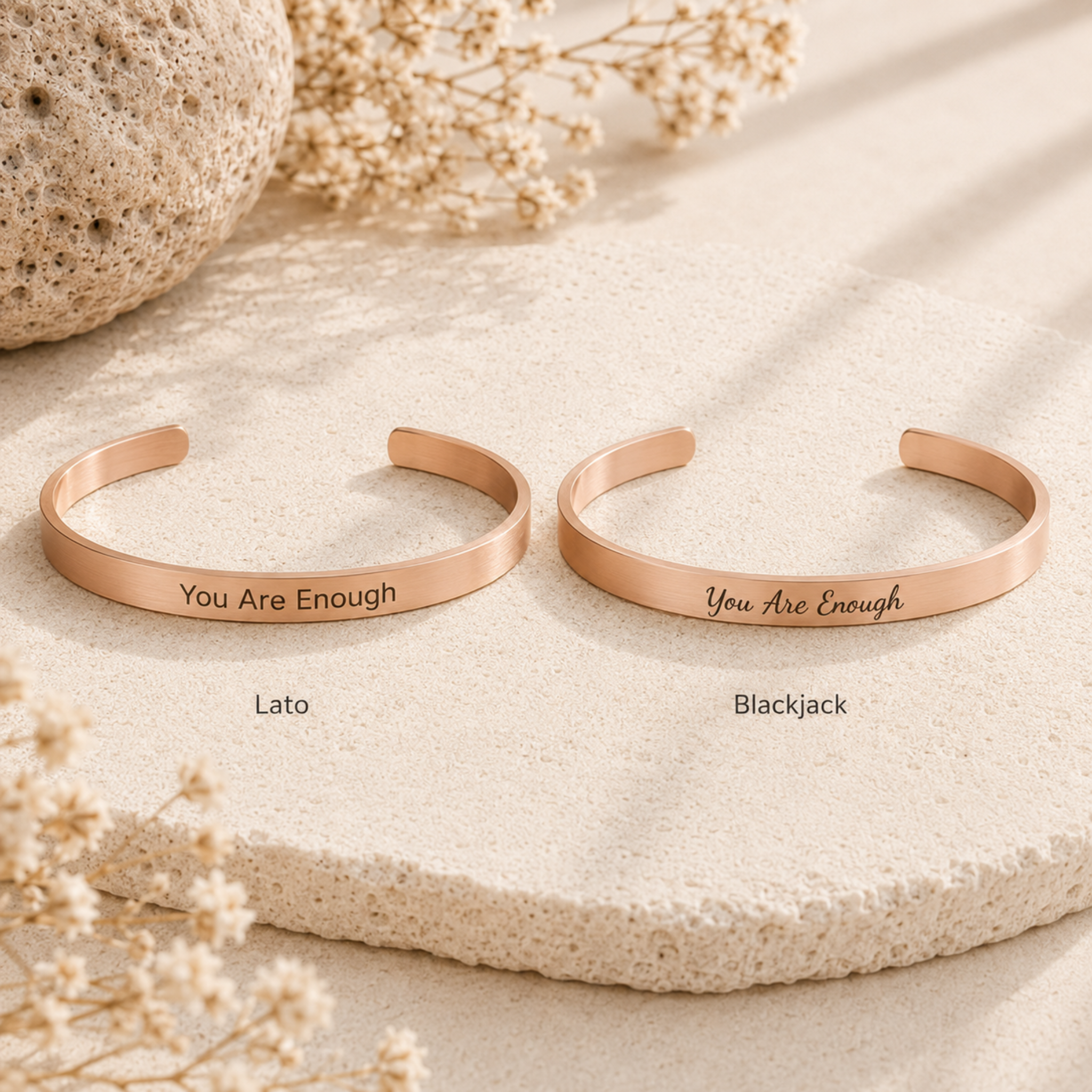 Lato and Blackjack engraving font comparison