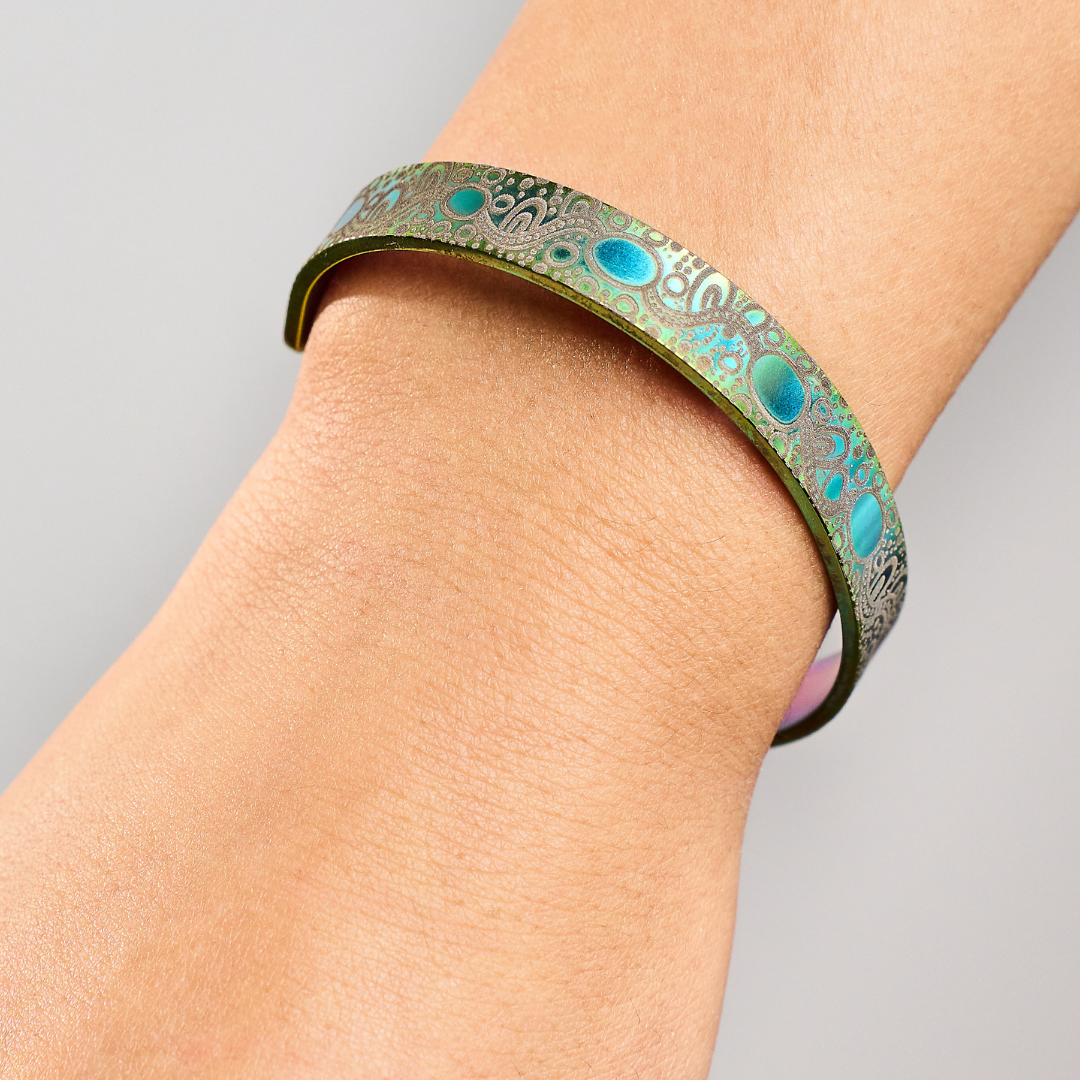 In The Stars Aboriginal Art Cuff Bangle