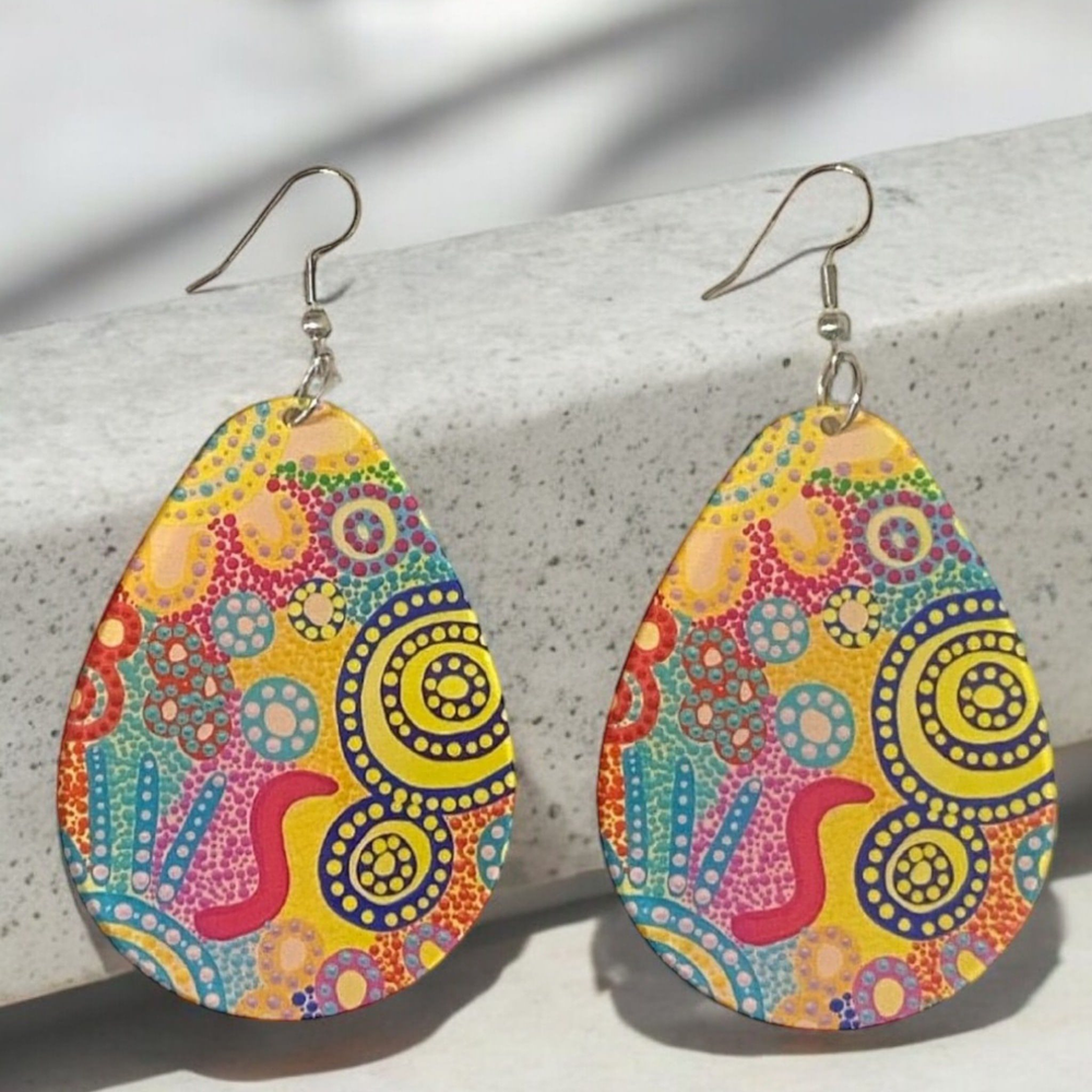 Family Gathering Colourful Tear Drop Earrings