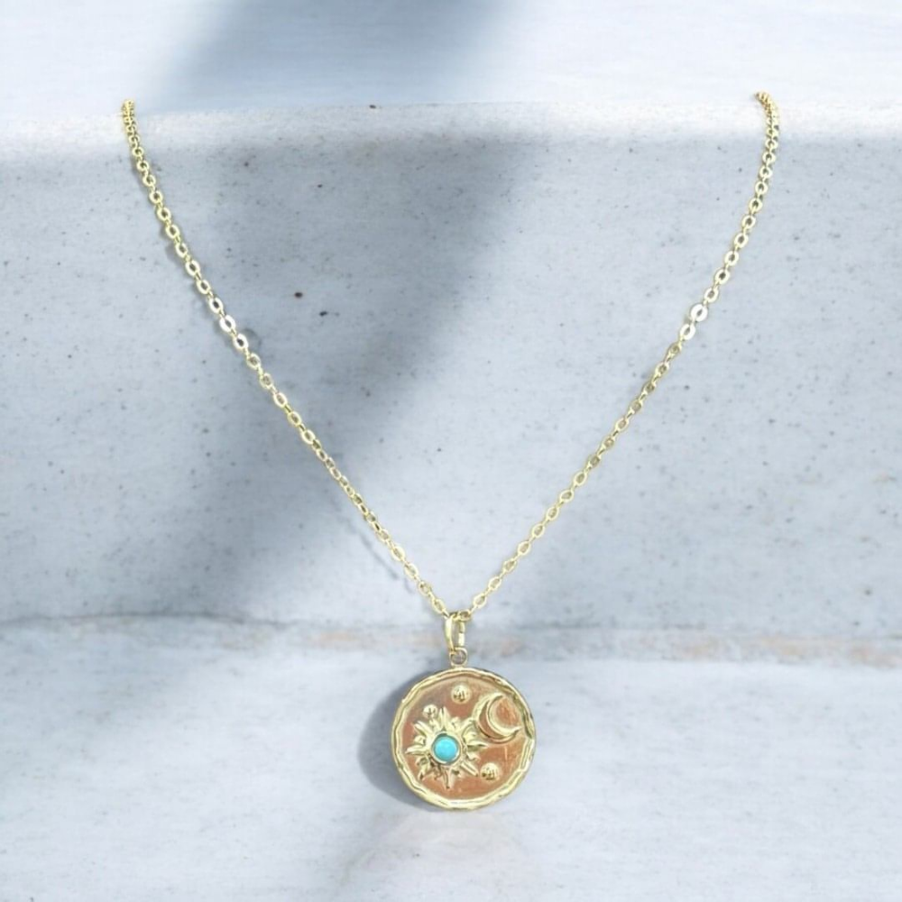 18K Gold Turquoise Star Necklace