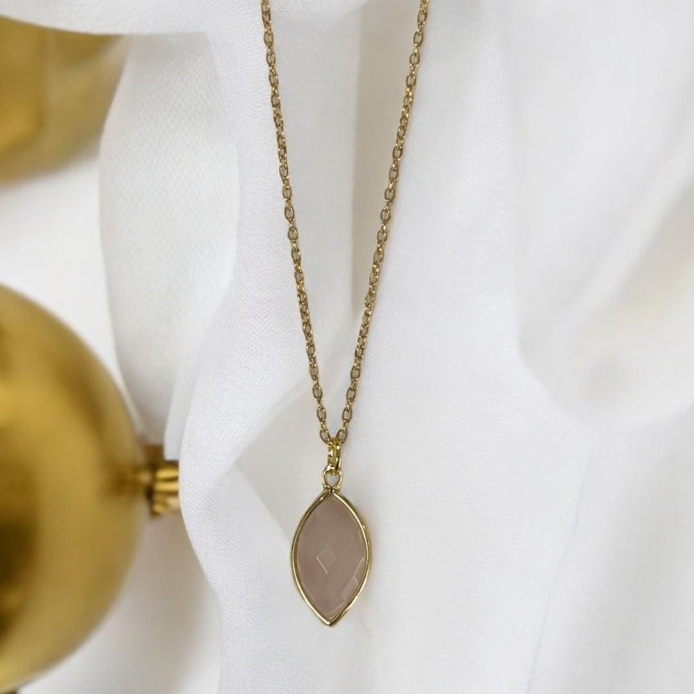 Rose Quartz 18K Gold Plated Necklace (LTD To 4)