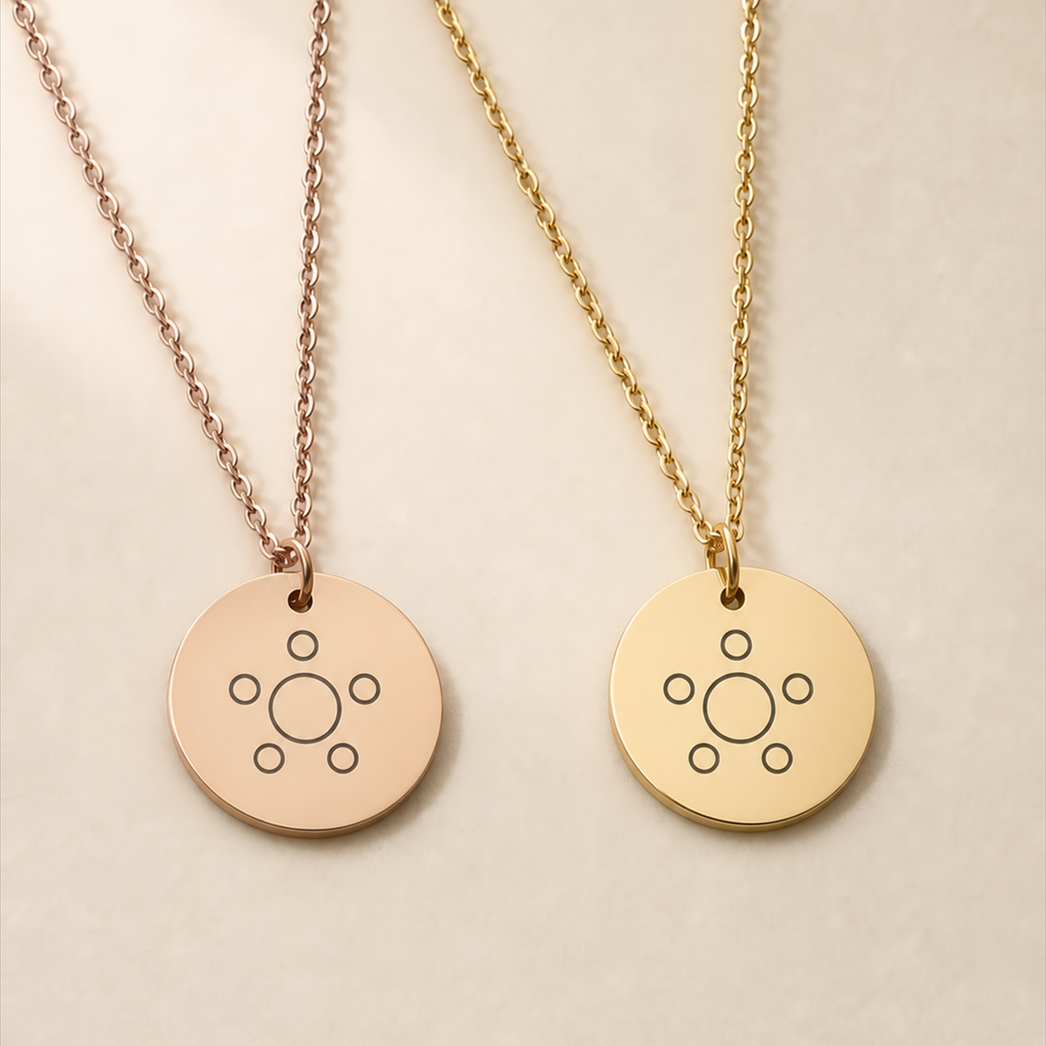 In The Stars remembrance Aboriginal Art necklace in gold and rose gold