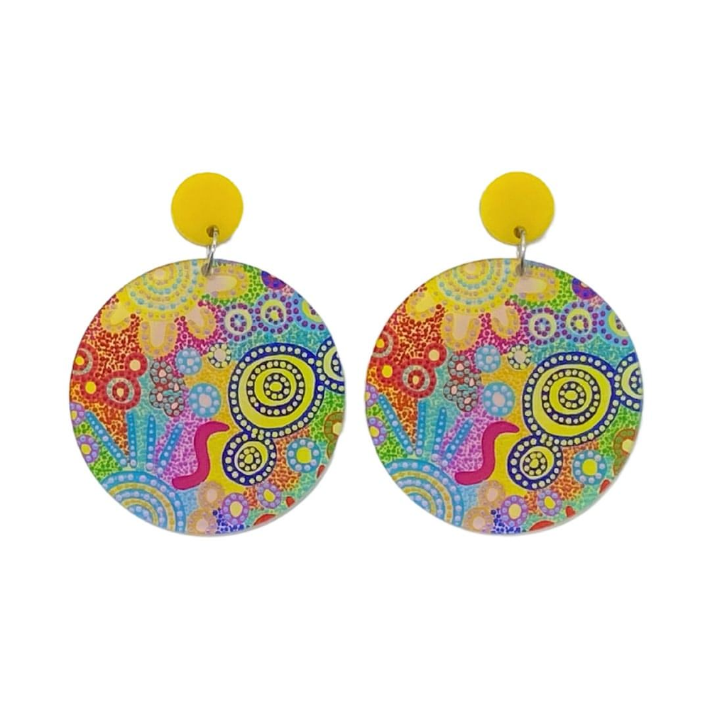 Family Gathering Colourful (6CM) Stud Dangly Earrings