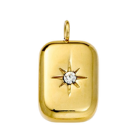 18K Gold Charms - Rectangle North Star