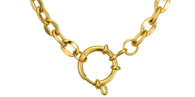 18K Gold Plated Charm Rolo Necklace (44cm)