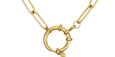18K Gold Plated Charm Paperclip Necklace (44cm)