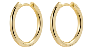 18K Gold Plated Sterling Silver Hoops