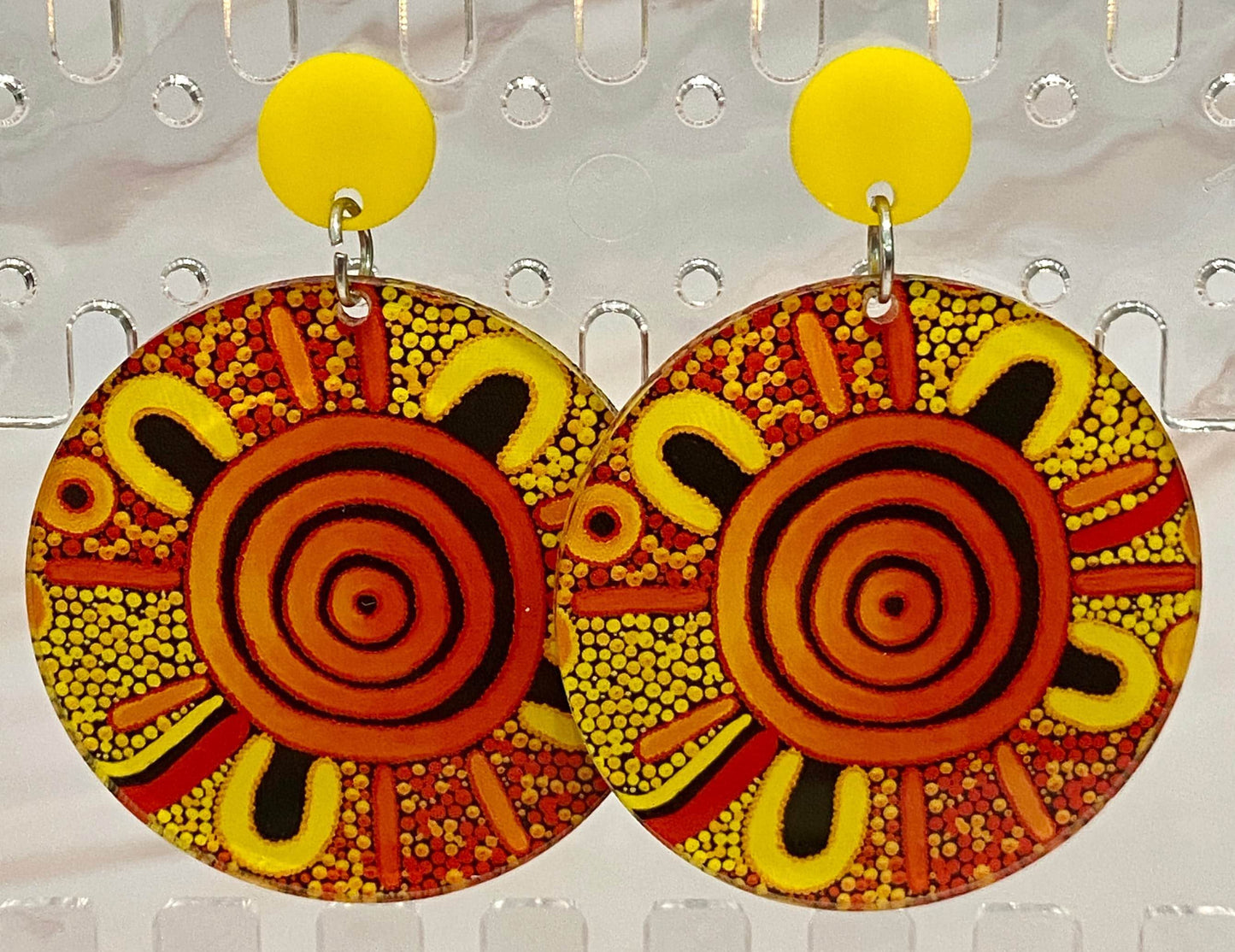 
                  
                    Family Gathering Yellows (6CM) Stud Dangly Earrings
                  
                